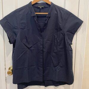 Universal Standard Navy Button-down Shirt, S